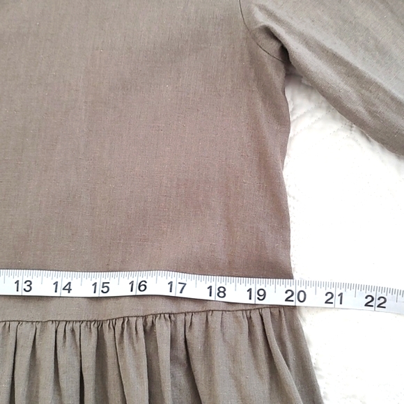 H&M Womans Long Sleeve Linen/Cotton Midi Shirt Dress/ Size S - Picture 7 of 10